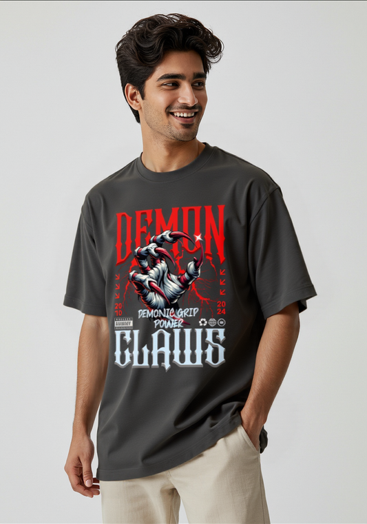 Demon Claws Oversized Streetwear Tee – Demonic Grip Power